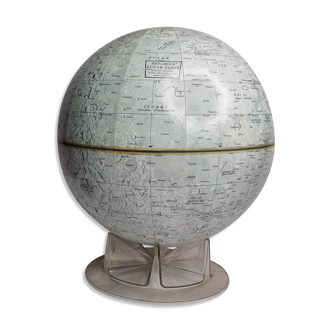 Globe lunaire vintage made in u.s.a., 30 cm sur socle