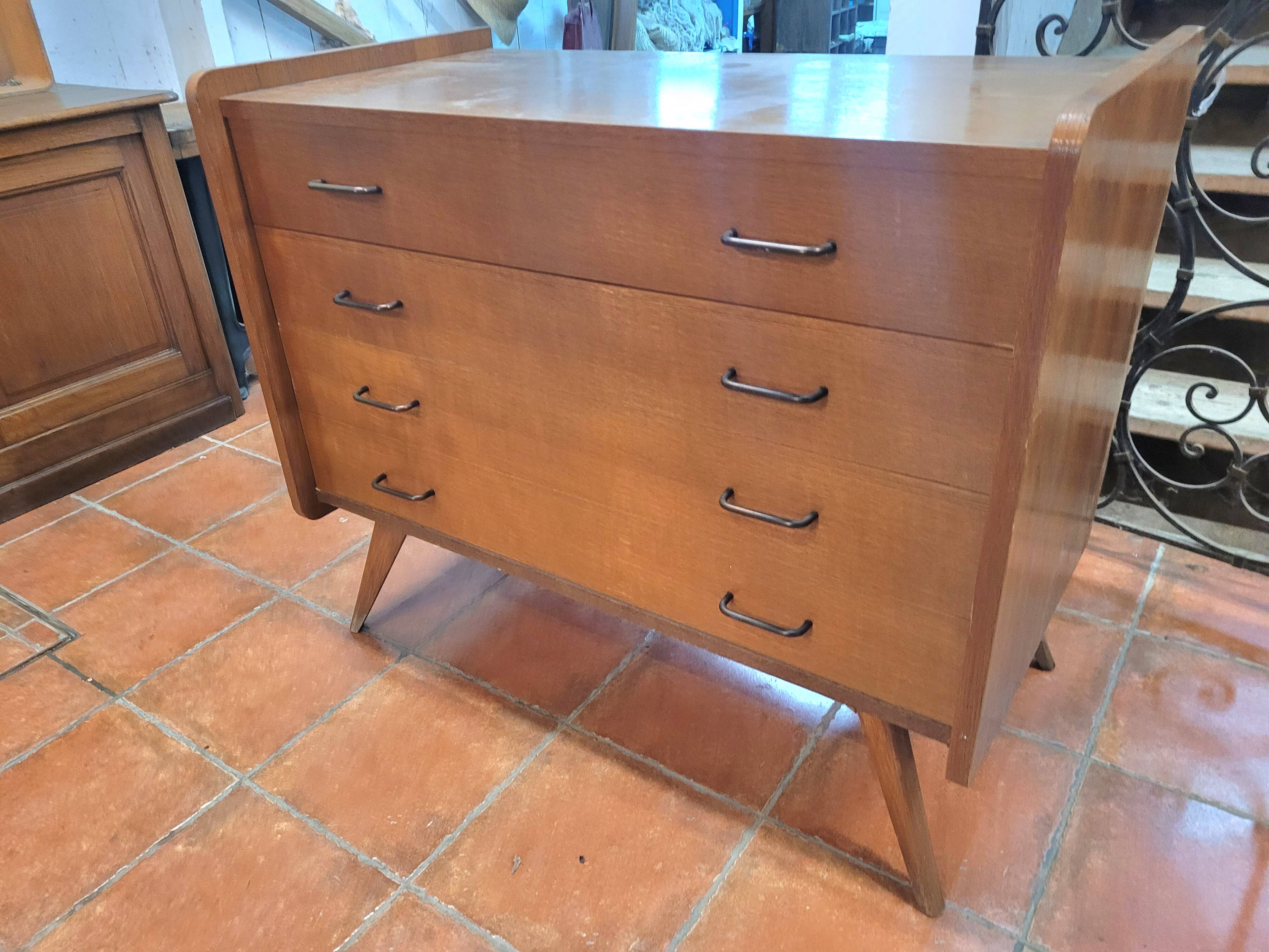 Vintage oak chest of drawers from the 60s