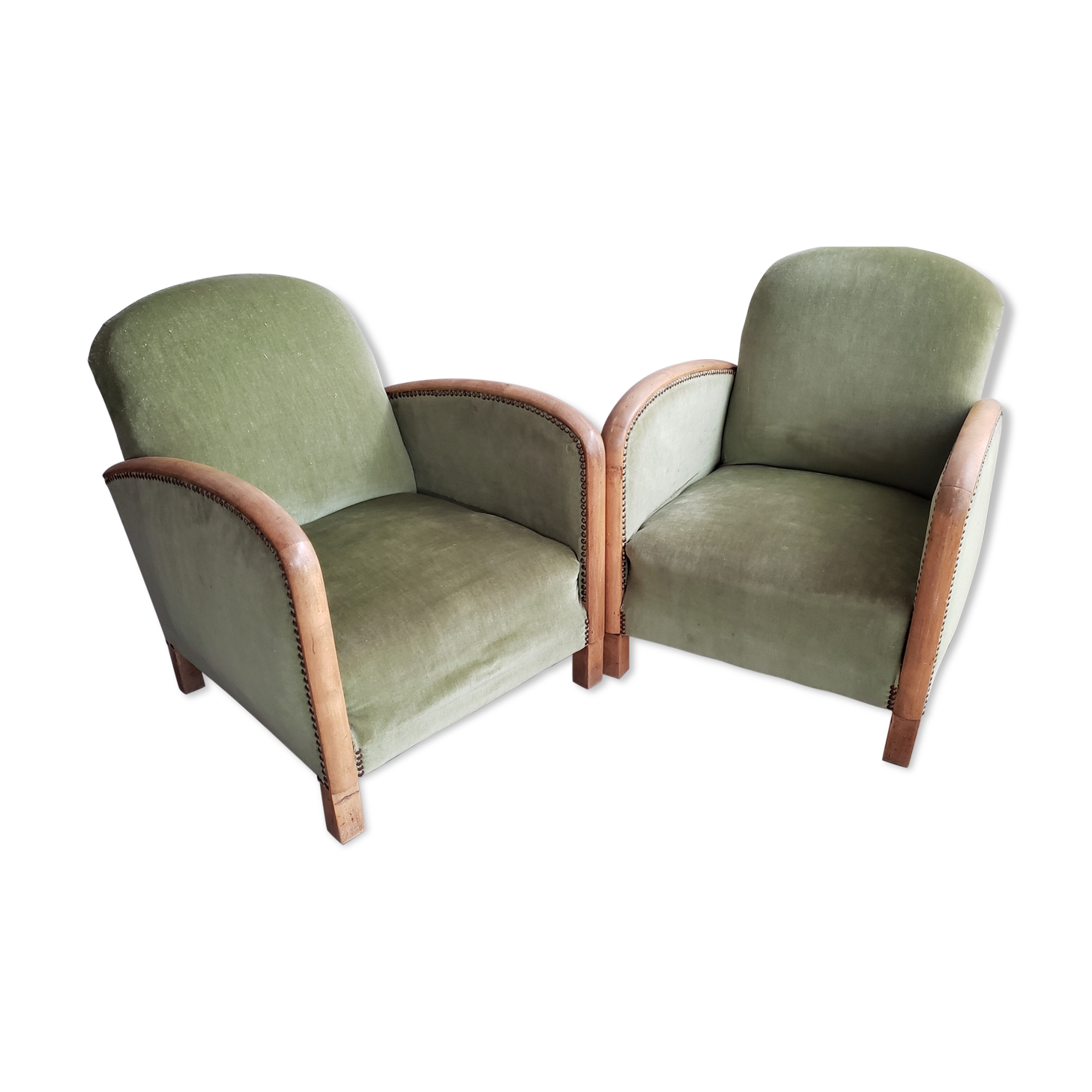 Pair of club art deco armchairs