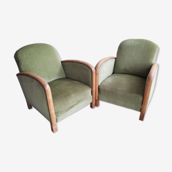 Pair of club art deco armchairs