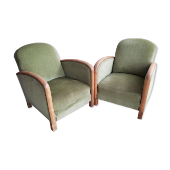 Paire de fauteuils club art deco