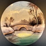 Small dish, large decorative plate with bridge design, 28.5 cm