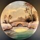 Small dish, large decorative plate with bridge design, 28.5 cm