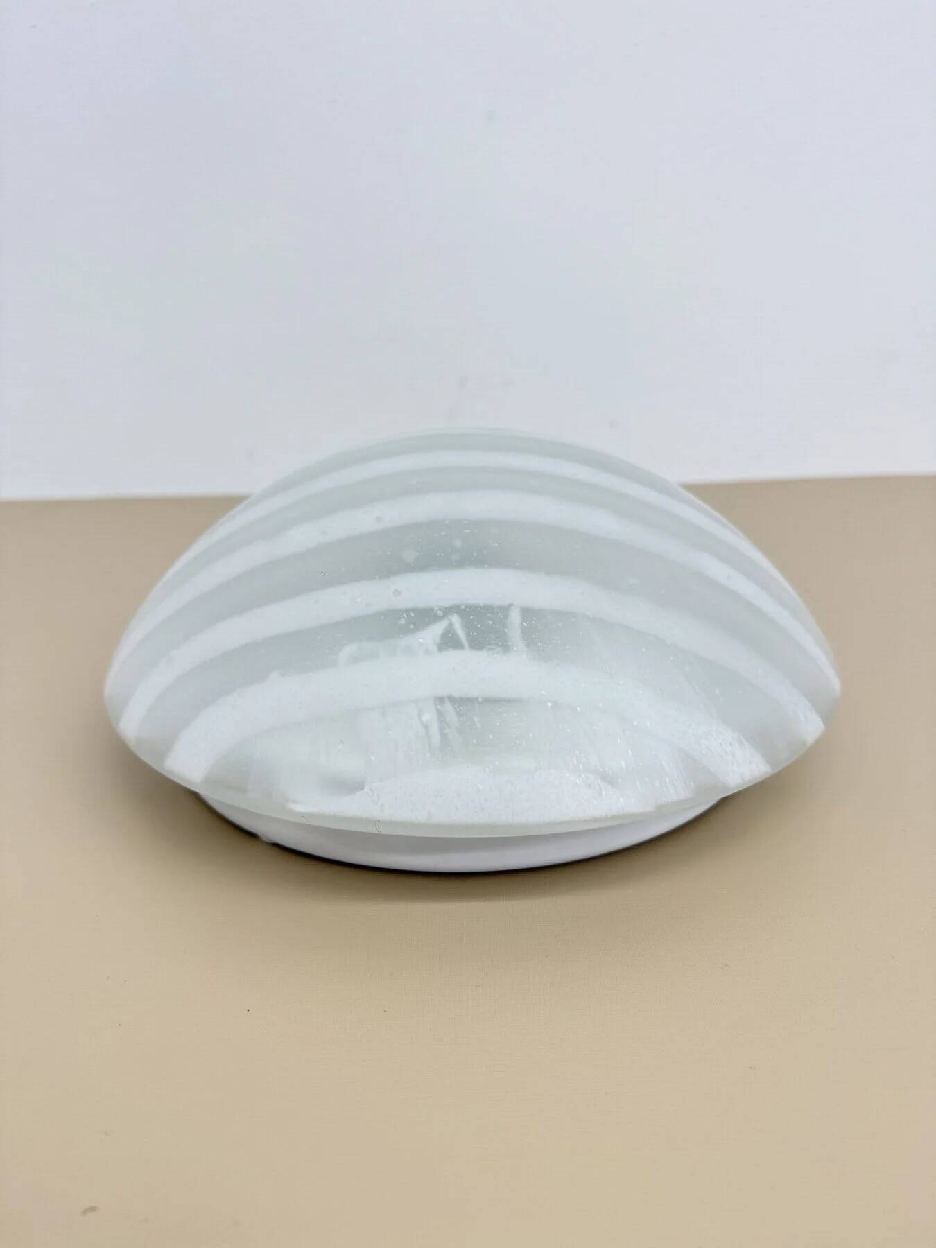 Peil & Putzler glass flush mount / wall lamp 'zebra', 1970s Germany