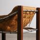 Fauteuil Amazonas avec repose-pieds en cuir cognac par Jean Gillon Brésil