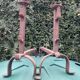 Pair of wrought iron fire dogs.