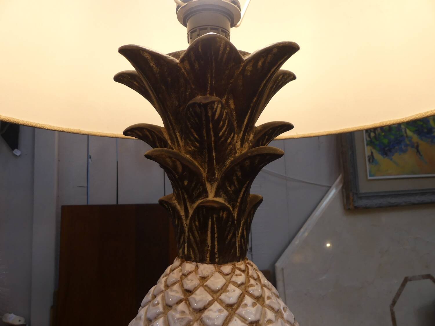 Zaccagnini ceramic pineapple lamp 1960