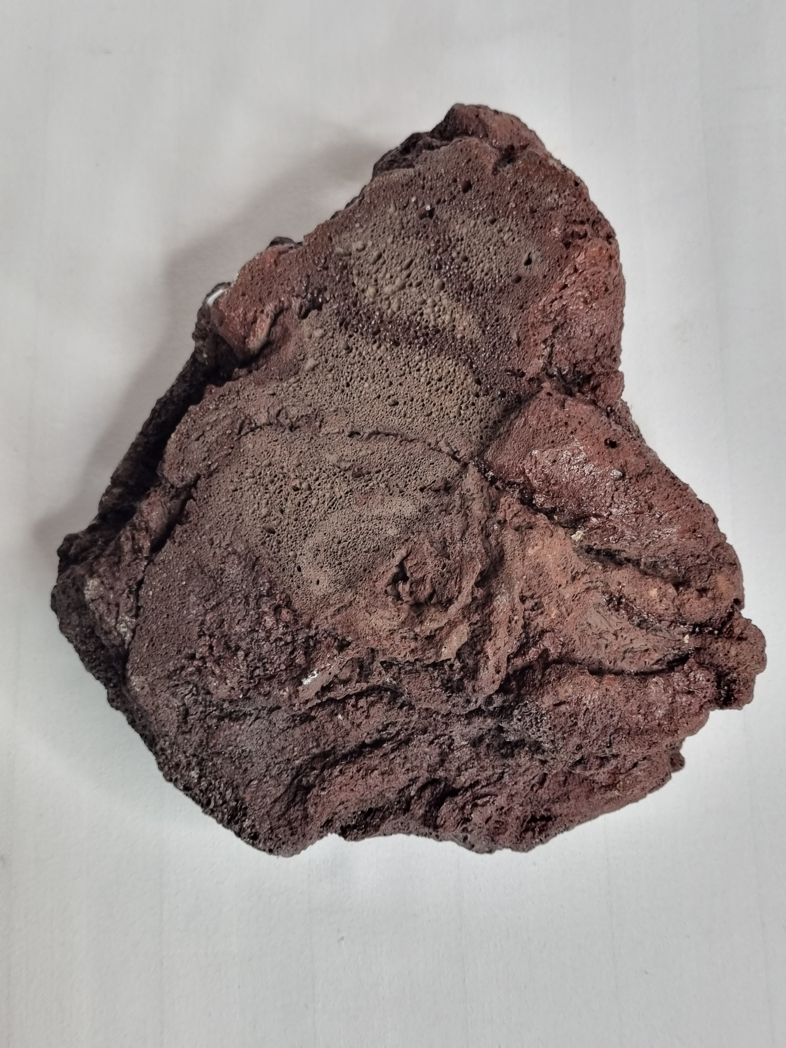 Empty pocket in vintage enamelled lava stone, 20 cm