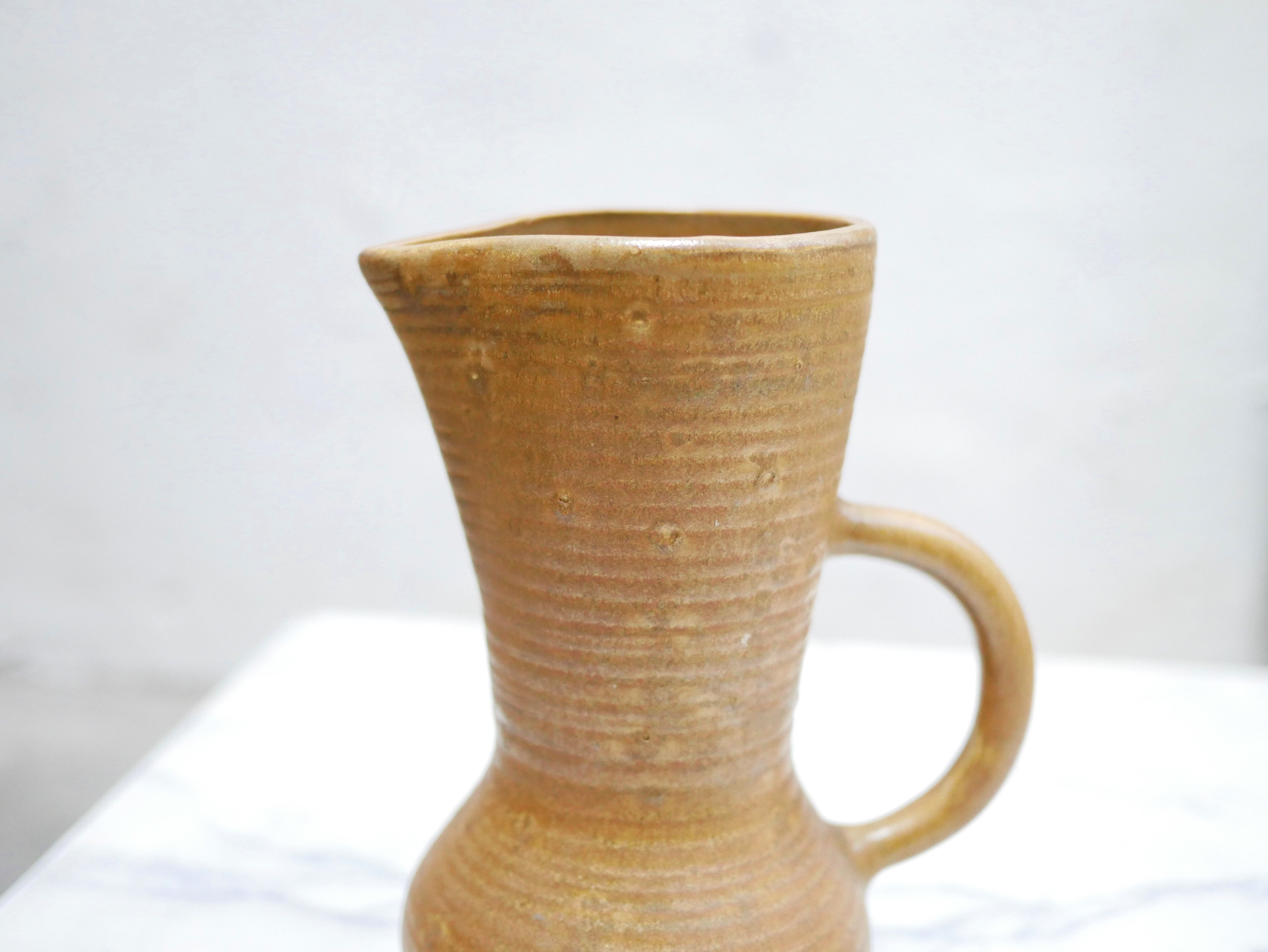Vintage stoneware pitcher by the digoin factory, France