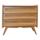 Wooden and rattan chest of drawers from the 60s.