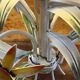 Vintage floral metal painted chandelier – 3 lights – 1970s