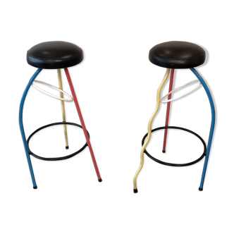 Javier Mariscal pair of stools "duplex"