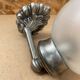 Old Grey Metal Wall Lamp + Vintage Glass Ball