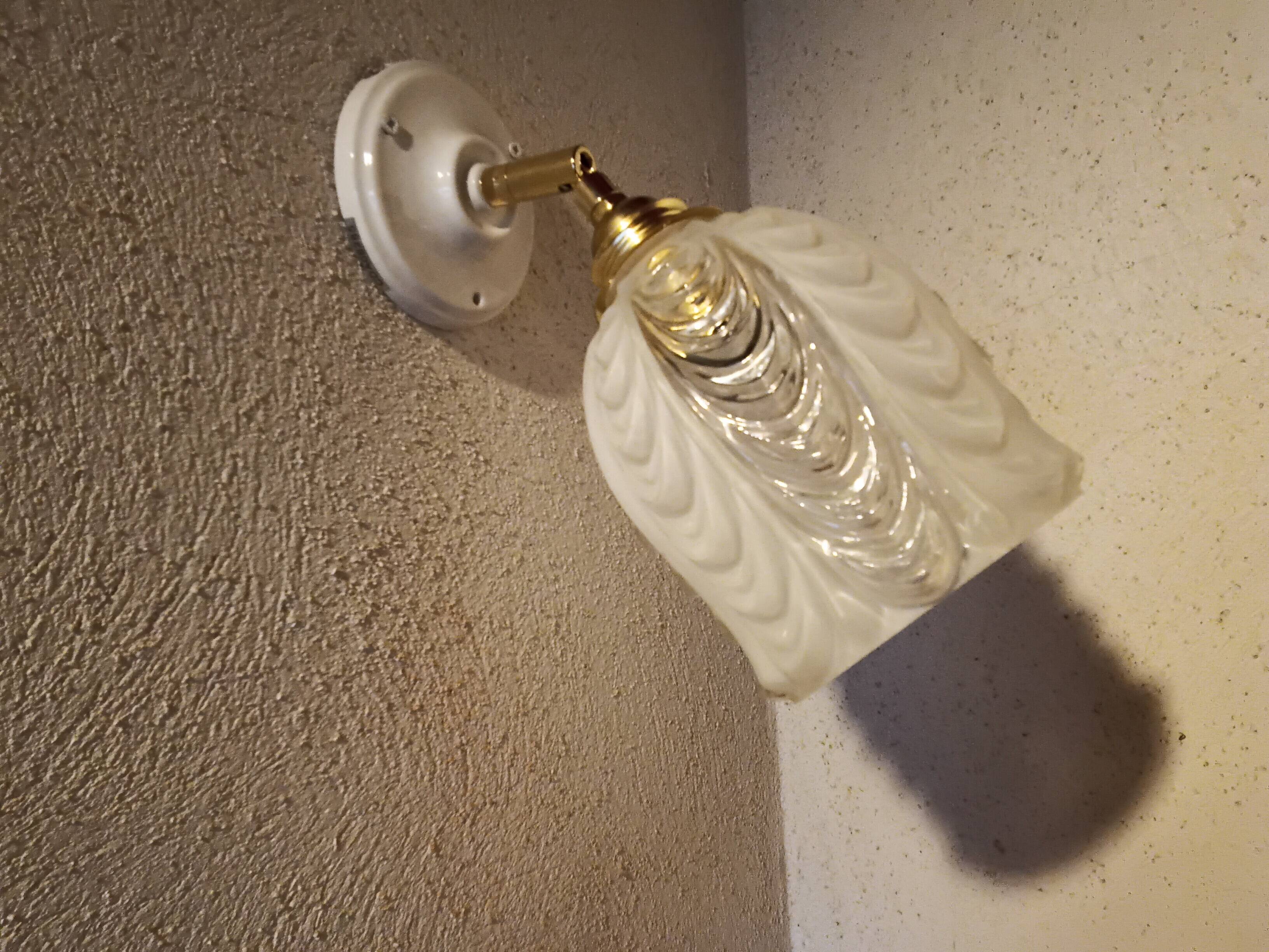 Vintage molded glass wall light