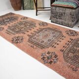 3x11 Dark Salmon Turkish Runner Rug, 85x336Cm SK 5476