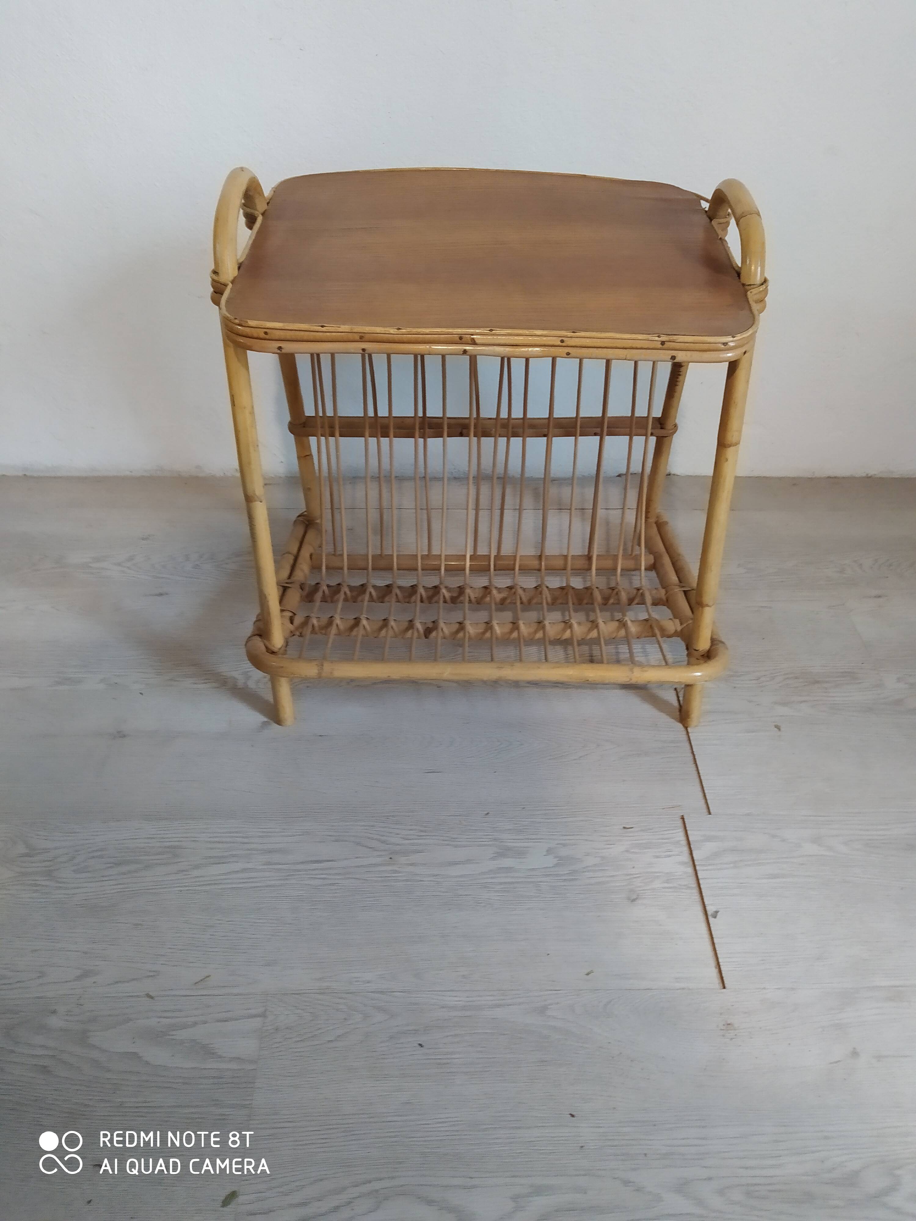 Vinyl storage side table