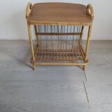 Vinyl storage side table