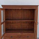 Antique teak cabinet with two drawers and four doors