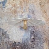 12-petal flower pendant in rattan and white linen