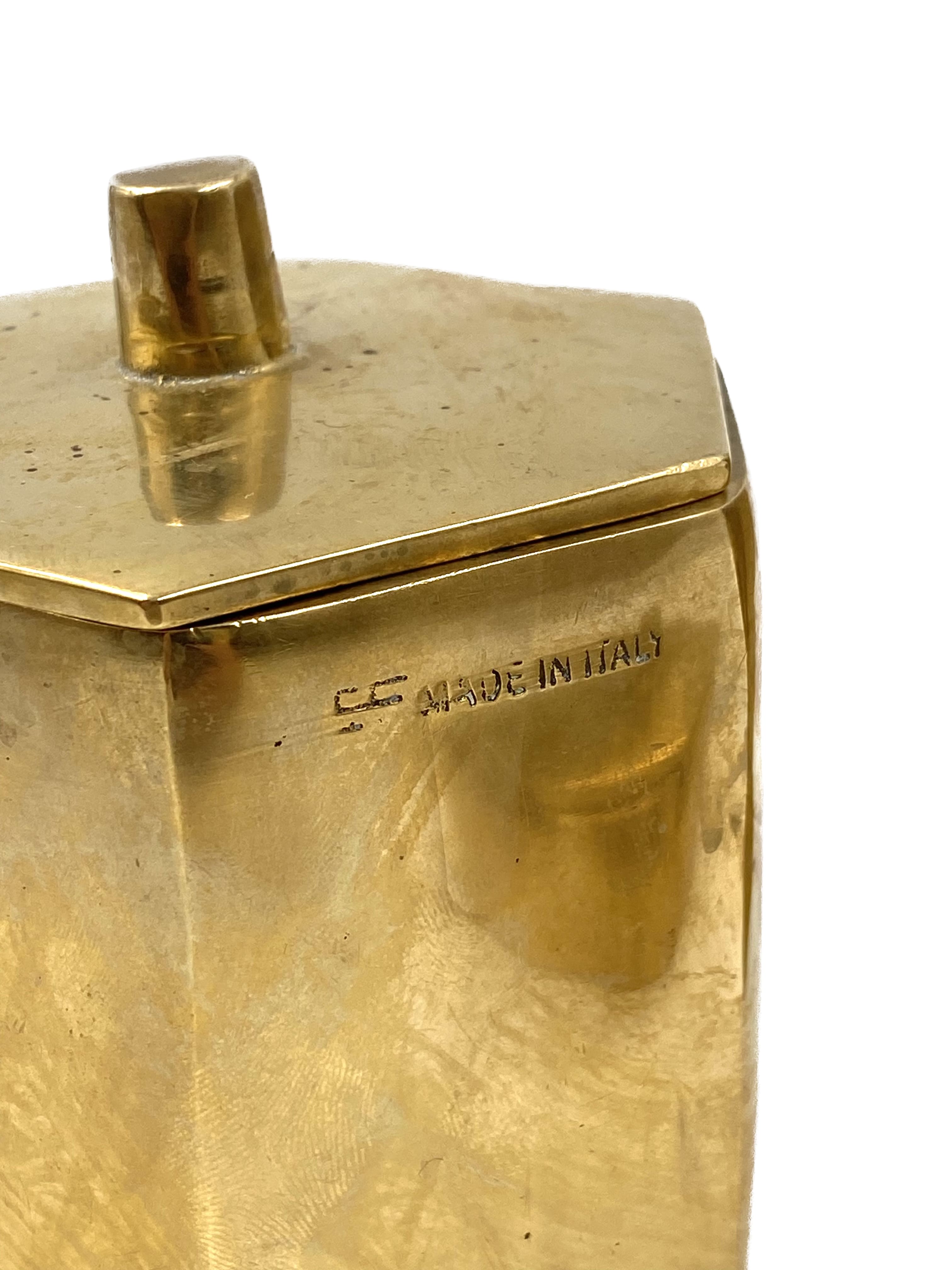 Set of 3 solid Brass boxes , De Falco Italy 1970s