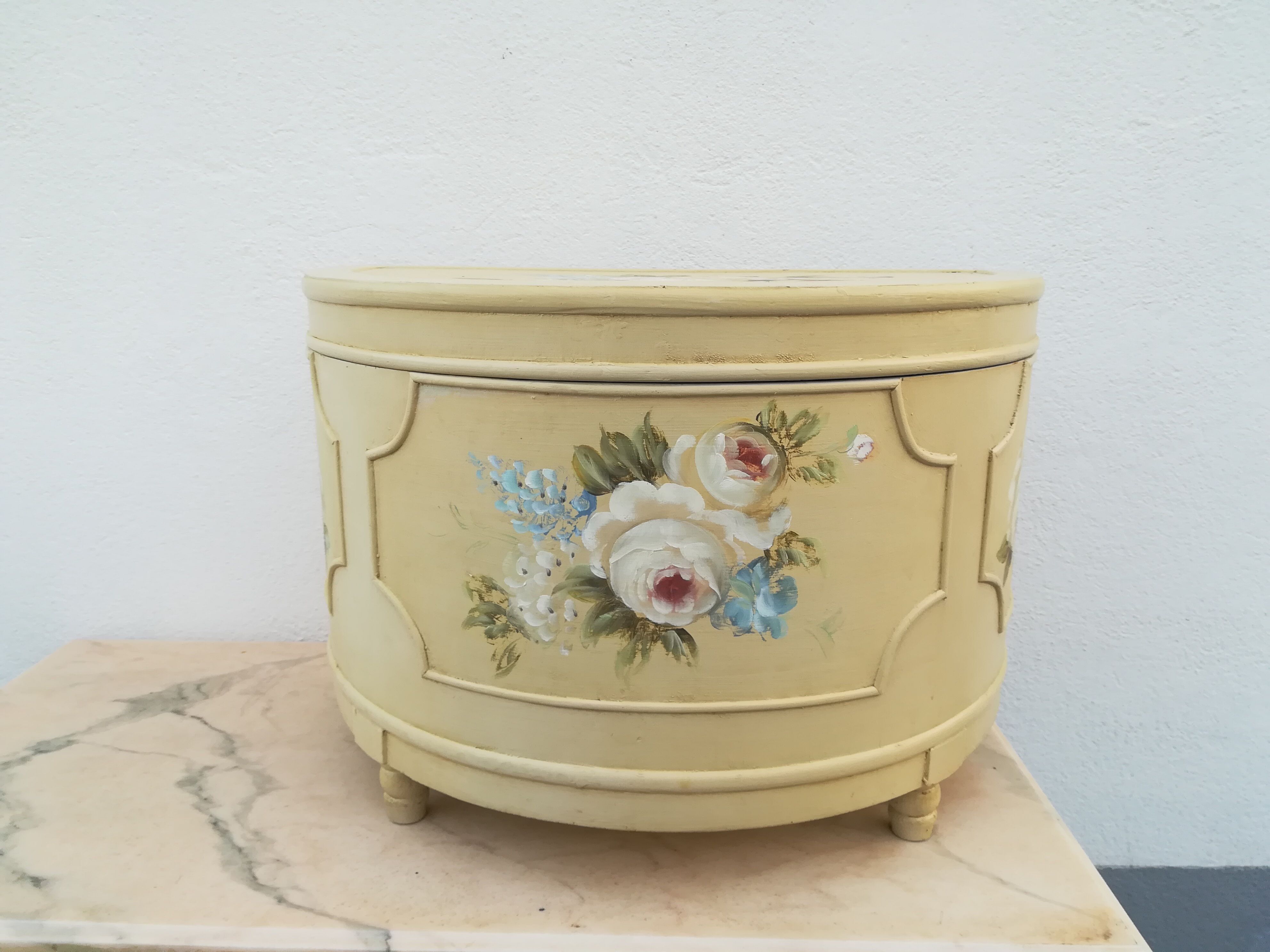 Half moon chest painted wooden