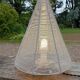 Conical stainless steel wire table lamp, vintage 80's