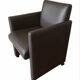 Modern armchair in brown faux leather