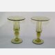 Pair of biot glass candlesticks