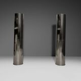 Monumental large stainless steel floor lamps by Targetti – Italy, 1970s