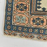 2x11 shades of cream blue oushak runner rug
