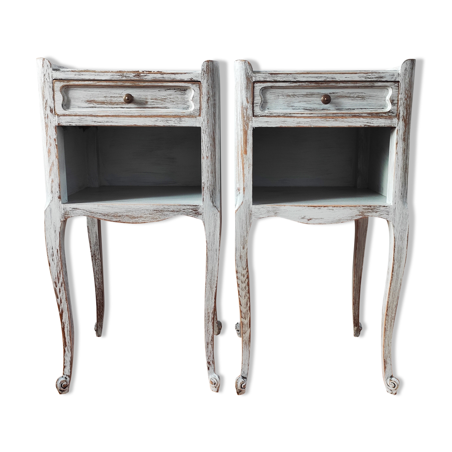Pair of patinated bedside tables