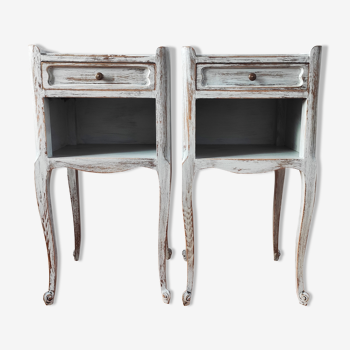 Pair of patinated bedside tables