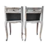 Pair of patinated bedside tables