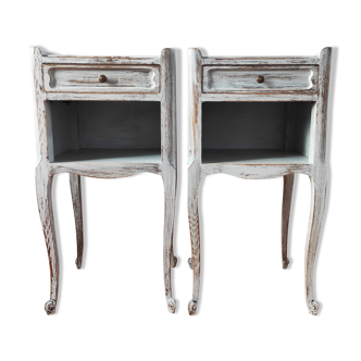 Pair of patinated bedside tables