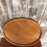 Old vintage braided wicker sieve