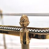 Golden metal serving with removable trays