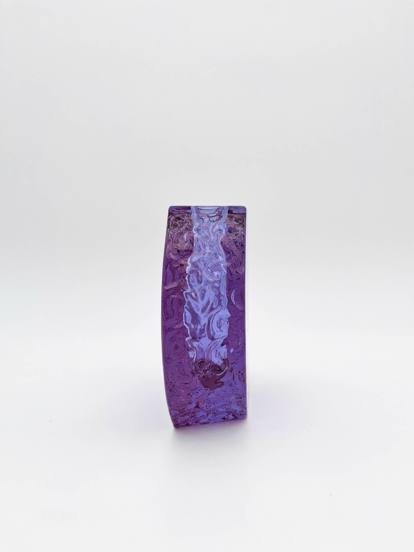 Murano Vase Alexandrite Mandruzzato Neodymium Brutalist Bark 13.5