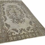 Overdyed Wool Vintage Handmade Carved Rug 150 cm x 285 cm