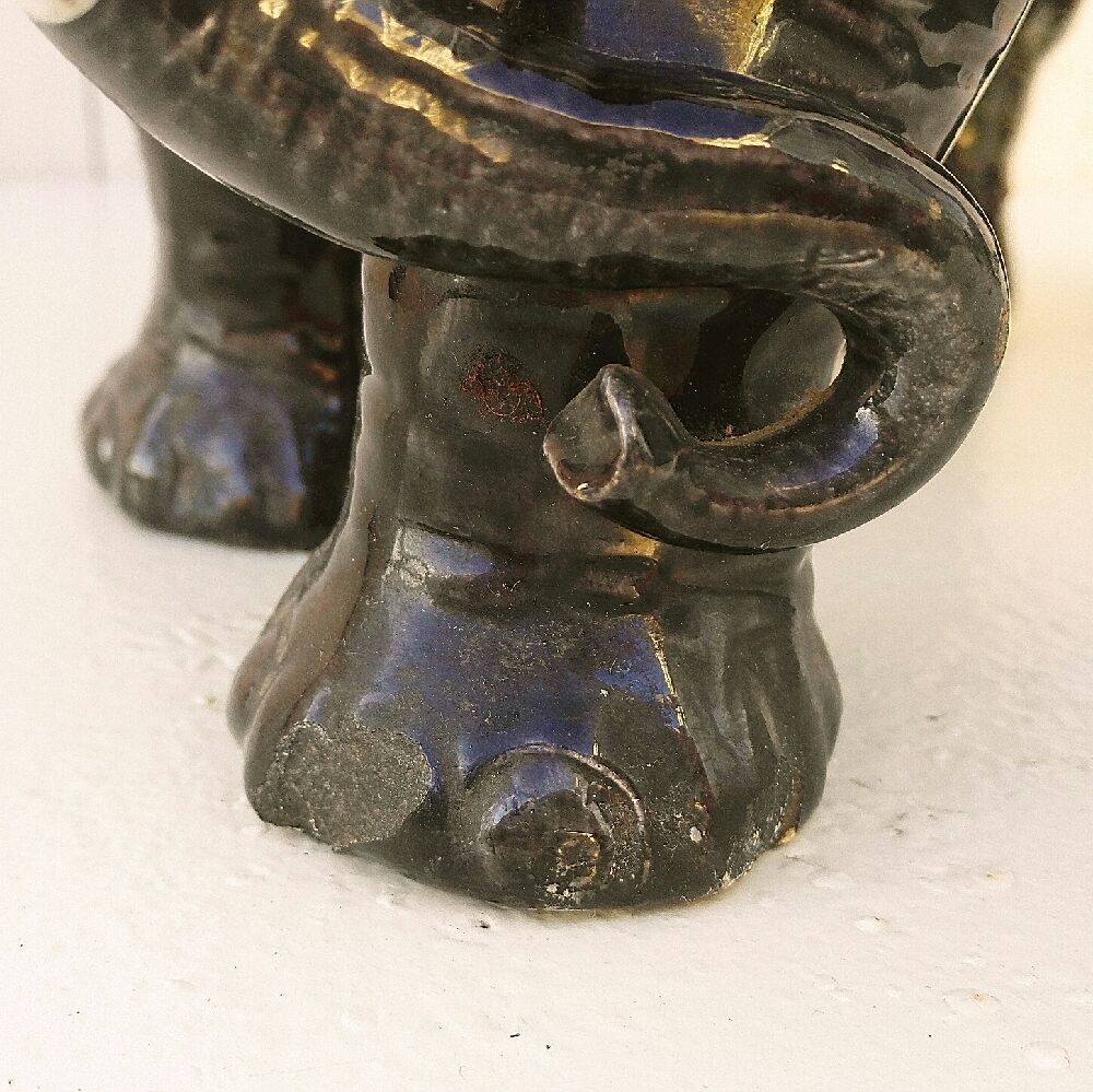 Former majolica slurry elephant planter