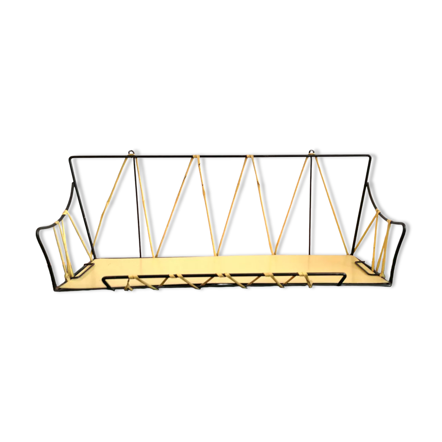 Etagère métal formica et scoubidou 1960