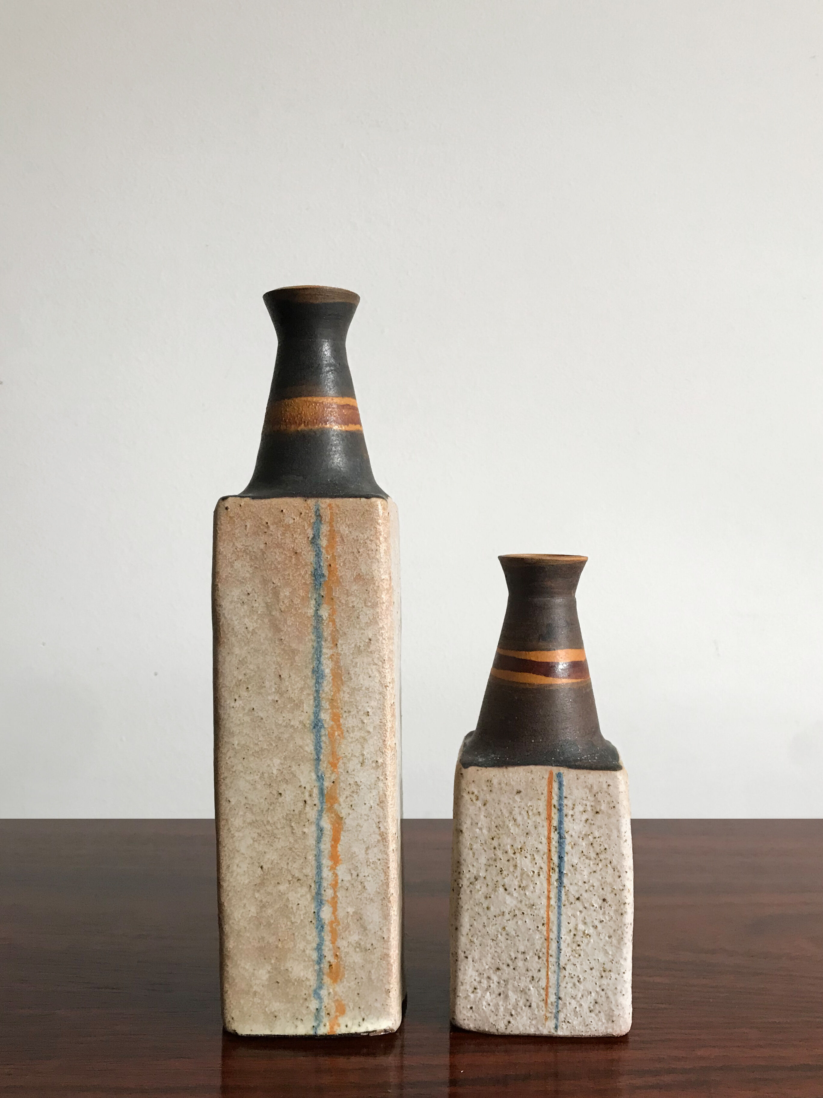 Ivo Sassi italian ceramic set vases bottles, 1950s