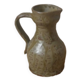 Ceramic pitcher vase with handle handmade pottery artisanal manufacturing Scandinavian country decoration
