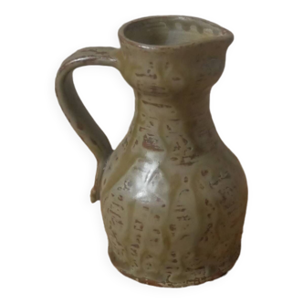 Ceramic pitcher vase with handle handmade pottery artisanal manufacturing Scandinavian country decoration