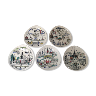 Série 5 assiettes déco scandinaves