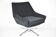 Mid-century armchair Shell, Deutsche Democratic Republic, DDR, 1960s, Black Cord, Chrome