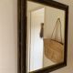 Miroir rectangle ancien lours bois sculpté peint patiné