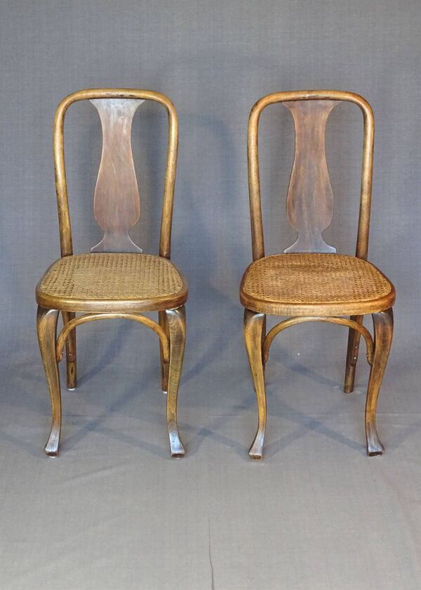2 Chaises Kohn N°529 ,vers 1910, bistrot ,cannées ,Bois courbé