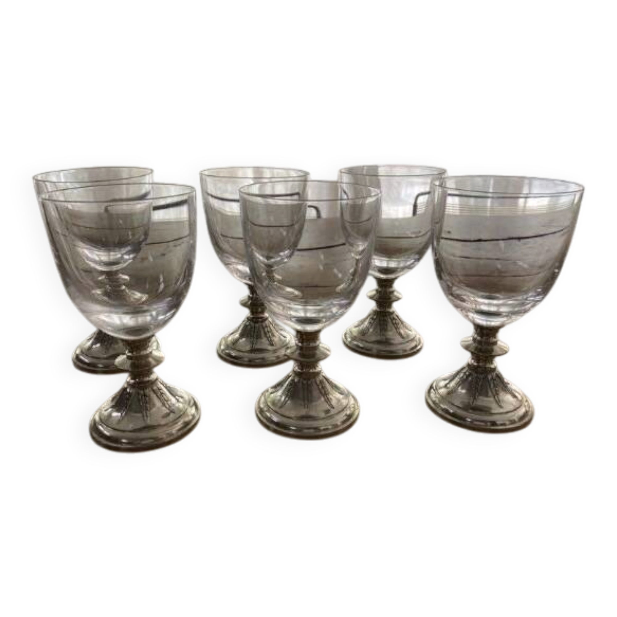 Crystal glasses with a pewter base