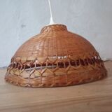 Rattan wicker vintage hanging lamp