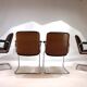 Set of 4 Martin Stoll Leather Dining/Conference Chairs by Professor Karl Dittert